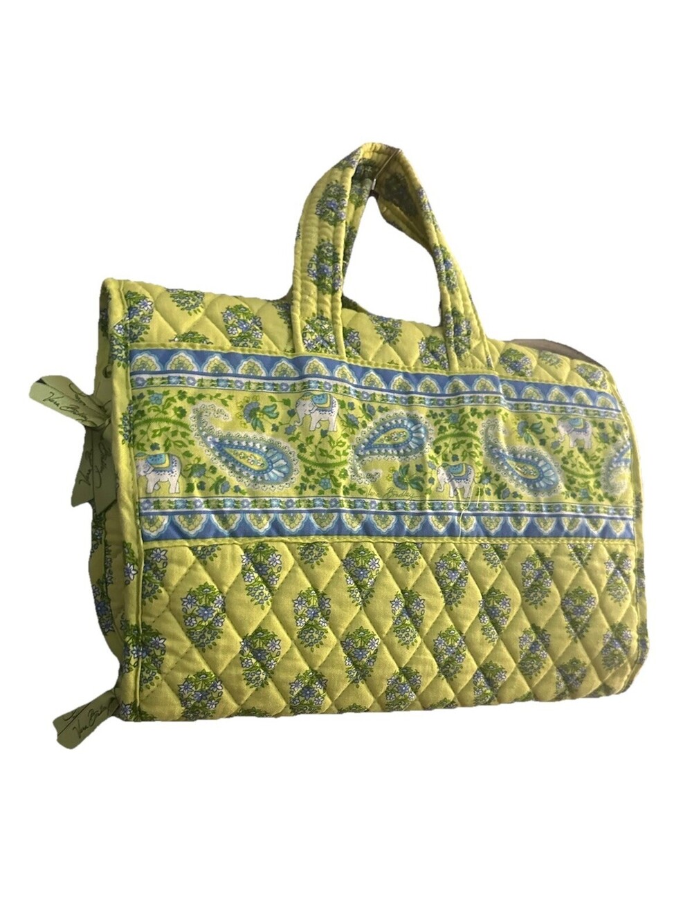 Vera Bradley Lime’s Up Hanging Travel Cosmetic Organizer Clear Zip Compartments